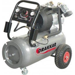 Compresseur 50 Litres en V fonte a entrainement direct mobile DRAKKAR EQUIPEMENT- S11227