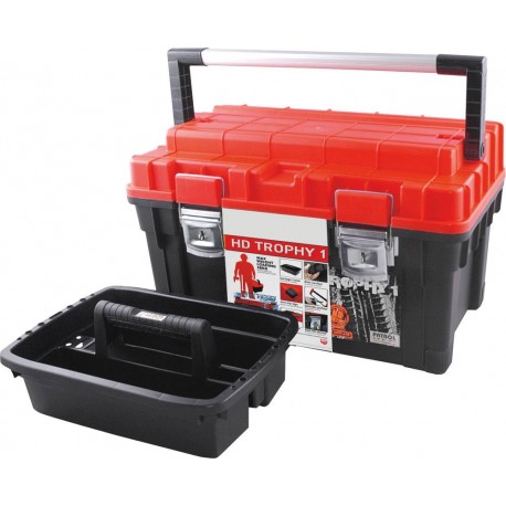 CAISSE A OUTILS XXL  ROUGE/NOIR 59X34X35cm -S17711