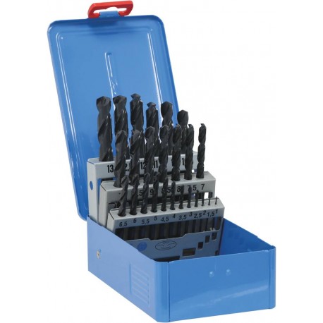 COFFRET DE.25 FORETS HSS 1 A 13 MM - TAILLES MEULES -DRAKKAR TOOLS S15279