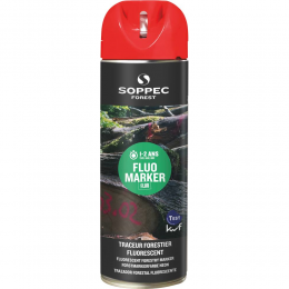 Aerosol traceur forestier rouge fluorescent 500 ml SOPPEC - S10132