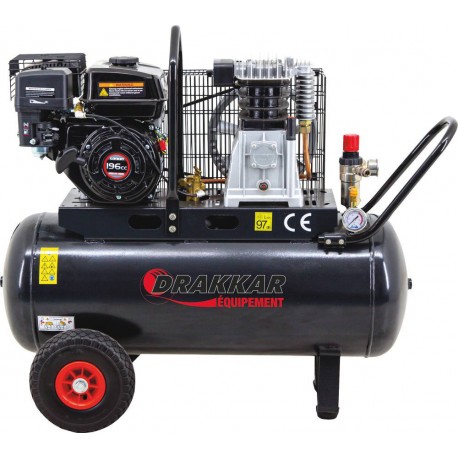 COMPRESSEUR THERMIQUE 5CV 100L MOTEUR LONCIN DRAKKAR EQUIPEMENT -11263