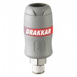 RACCORD RAPIDE MÂLE  PROFESSIONNEL FILETÉ 1/4"BSP-6MM -50M3 -DRAKKAR 01350