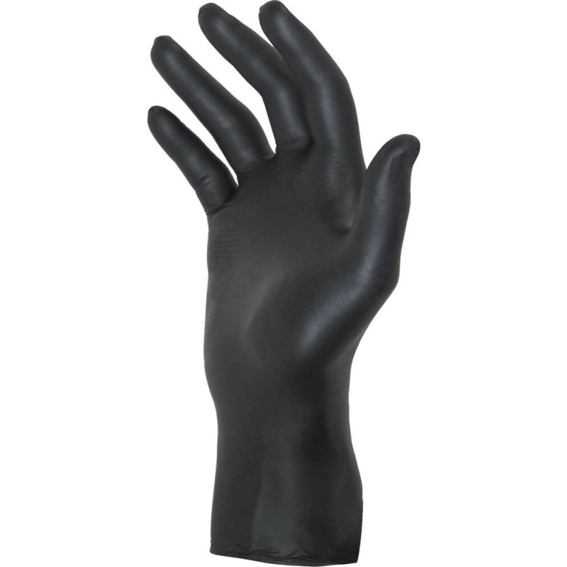 100 Gants mécaniciens jetables ambidextres noir - Nitrile taille L