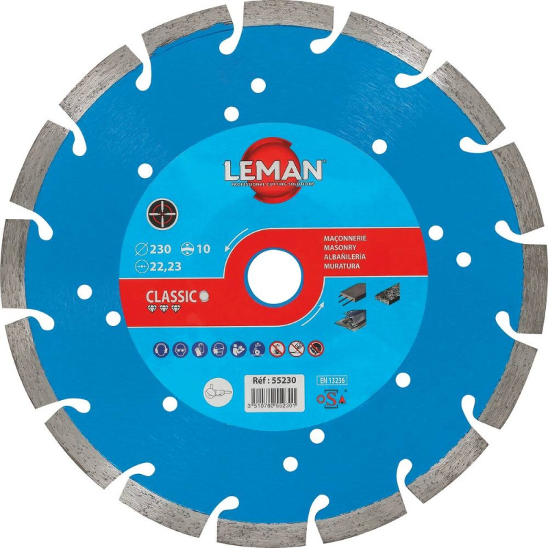 DISQUE DÉCOUPE DIAMANT BÉTON/FER PRO- LEMAN- VENTILE 230MM - S14169 -  MATOUTILS