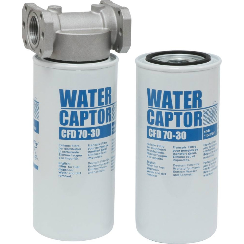 Filtre à gasoil à absoption d'eau avec support 1 + 2 filtres 30μ