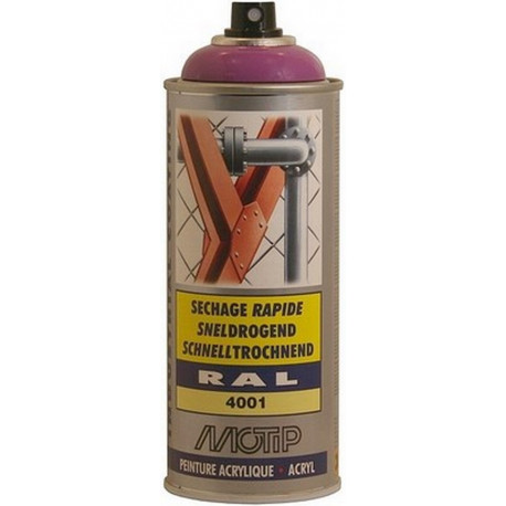 AEROSOL PEINTURE ACRYLIQUE : Rouge Lilas Brillant RAL 4001 MOTIP - MO07115