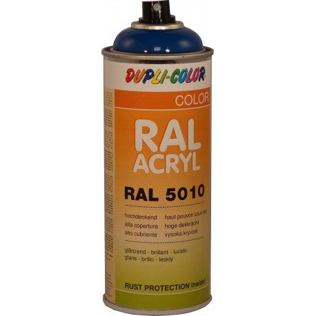 Peinture  RAL ACRYL 5010 bleu gentiane  brillant 400 ml DUPLICOLOR - MO349584