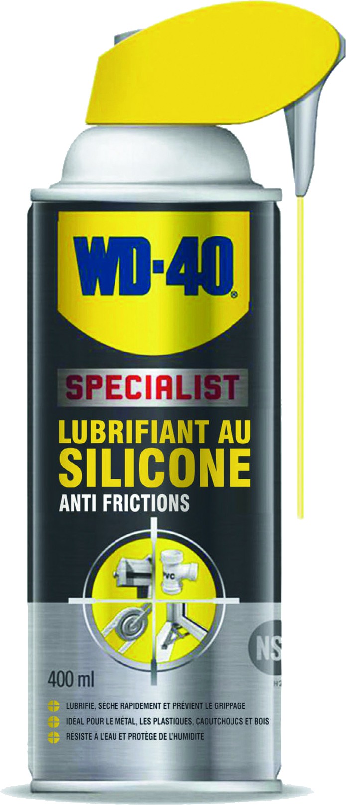 WD40 Lubrifiant silicone spécialiste 400 ml avec bec flexible - S10038 -  MATOUTILS