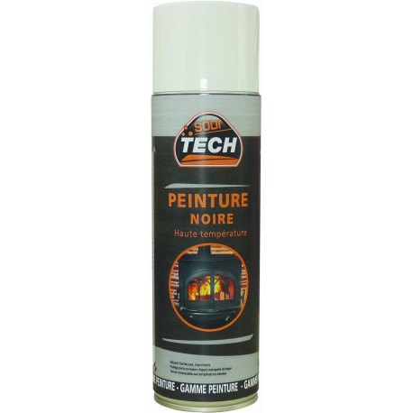 Aerosol Peinture noire acier  haute temperature 500ml Soditech - S10090