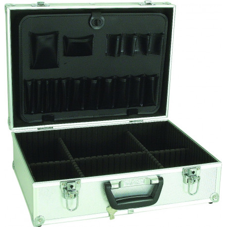 Valise de rangement compartimentée  argentée aluminium - S10513