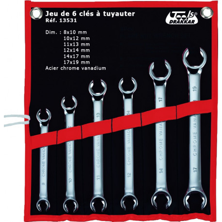 LOT DE 6 CLES A TUYAUTER DRAKKAR TOOLS - S13531 - MATOUTILS