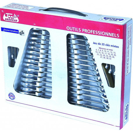 Clé à pipe debouchee 32 mm longueur 345 mm chrome vanadium 6 pans  DRAKKARTOOLS- S12254 - MATOUTILS