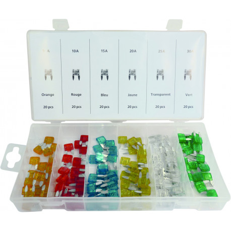 ASSORTIMENT DE 120 MINI FUSIBLES ENFICH. - S14100