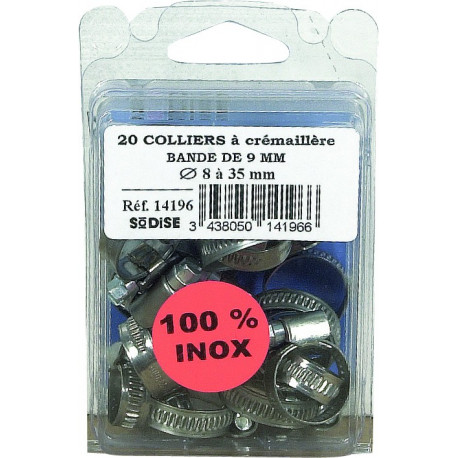 ASSORTIMENT 20 COLLIERS CRÉMAILLAIRES  INOX - KLIPPER S14196