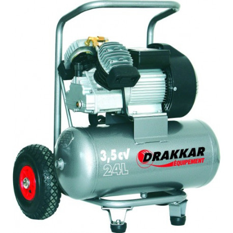 Compresseur  coaxial 24 litres 3,5 cv mono  DRAKKAR -S11125