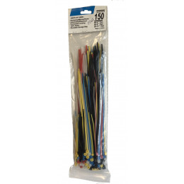 Assortiment de 150 attaches cables multi taille et couleurs- 15362