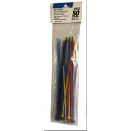 Assortiment de 50 attaches cables multi tailles et couleurs- 15360