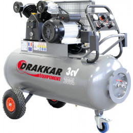 Compresseur professionnel en V sur roue 200 litres 230 Volts DRAKKAR EQUIPEMENT- S11274