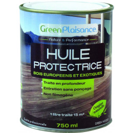 HUILE SATURATEUR TERRASSE BOIS  origine végétale  Hydrofuge - 750Ml - S09947 GreenPlaisance