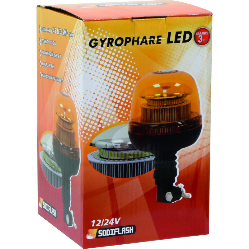 Gyrophare à base flexible 12/24v (sans lampe)