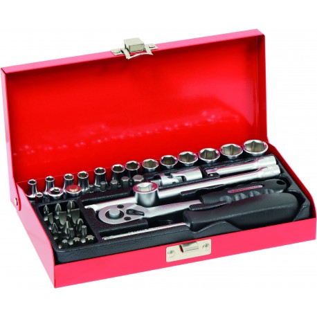 COFFRET  42 DOUILLES RADIO  1/4  POUCE DRAKKAR TOOLS  - S10760