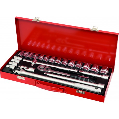 Coffret de douilles 1/4 1/2 de 94 pièces stilker 67684