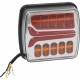 FEU ARRIERE  DESIGN LED ROUGE/ORANGE  4 FONCTIONS DROIT SODIFLASH -16036