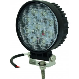 PHARE DE TRAVAIL ROND 9 LED 27W 1800 LUMENS LONGUE PORTEE SODIFLASH -17060