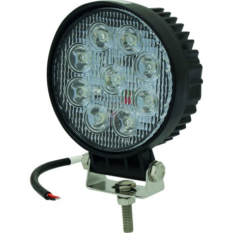 PHARE DE TRAVAIL ROND 9 LED 27W 1800 LUMENS LONGUE PORTEE SODIFLASH -17060