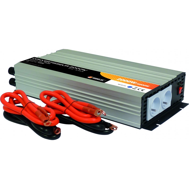 Convertisseur CC 12/24V en 220V Puissance 2000W