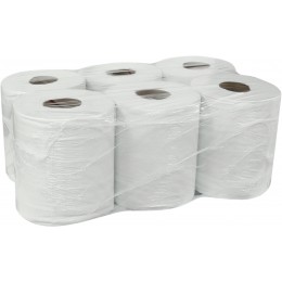 LOT 144 BOBINES OUATE BLANC DC 450 FEUILLES -19,5 X 30 CM -2 PLIS- RECYCLÉE -SODITECH 17506.24