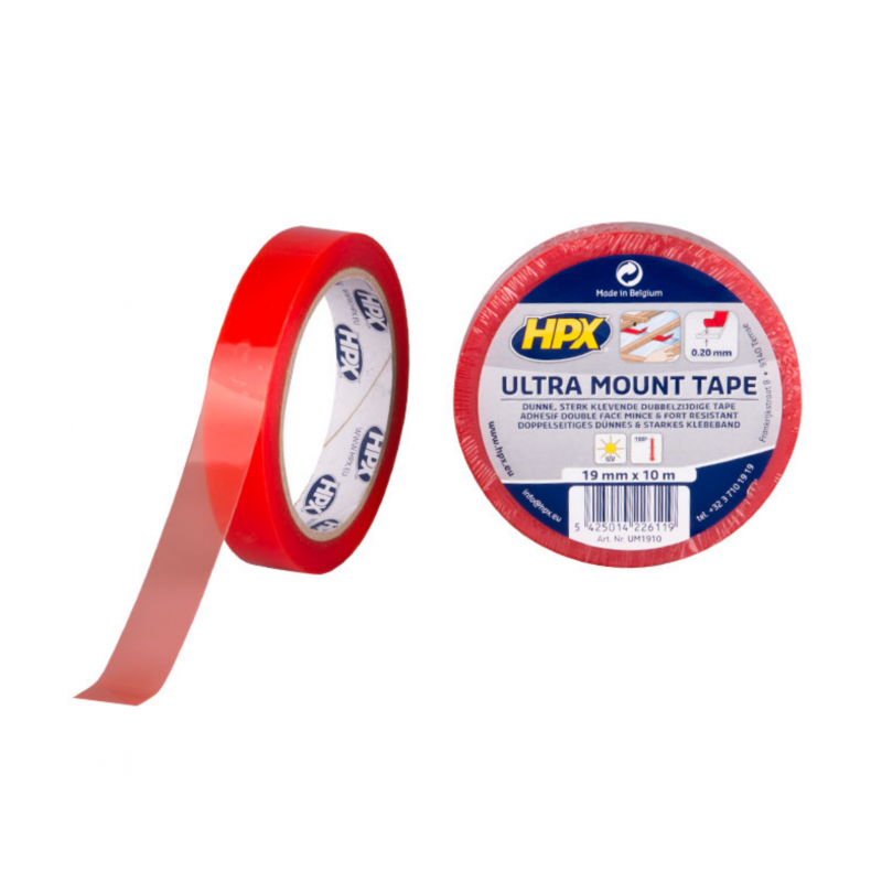 RUBAN ULTRA MOUNT TAPE -DOUBLE FACE TRANSPARENT FORTE ADHERENCE  19MMX50M-20454 - MATOUTILS