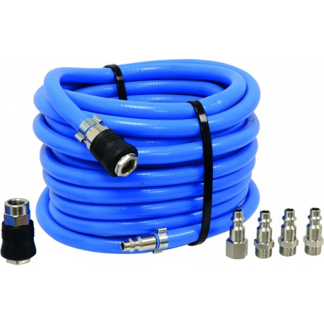 RALLONGE TUYAU AIR 10M  BLEU AVEC 5 RACCORDS RAPIDES- S06367